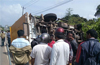 Lorry overturns near Kuntikana; lucky escape for driver, cleaner